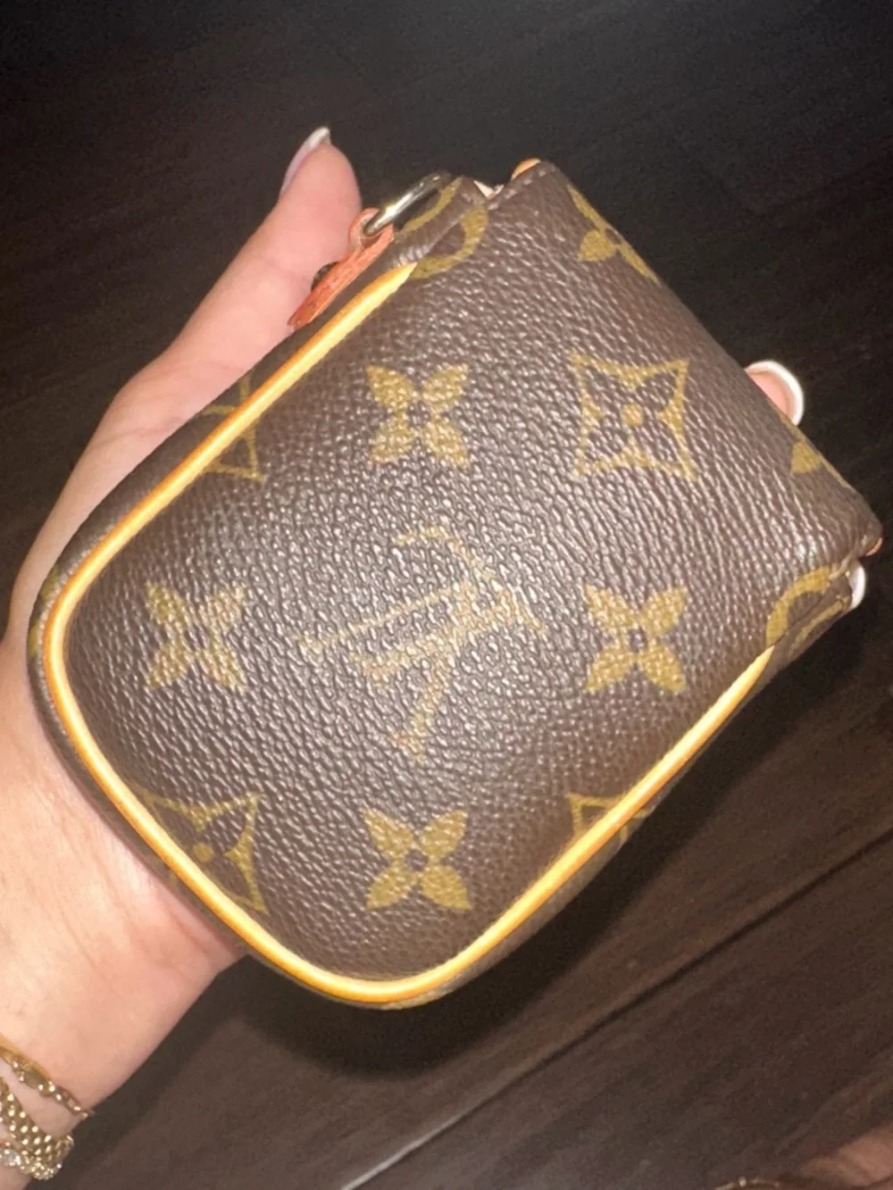 RARE✅LV POUCH LOUIS VUITTON KEY POUCH KEYCHAIN MINI POCHETTE LV lipstick pouch - Picture 13 of 16